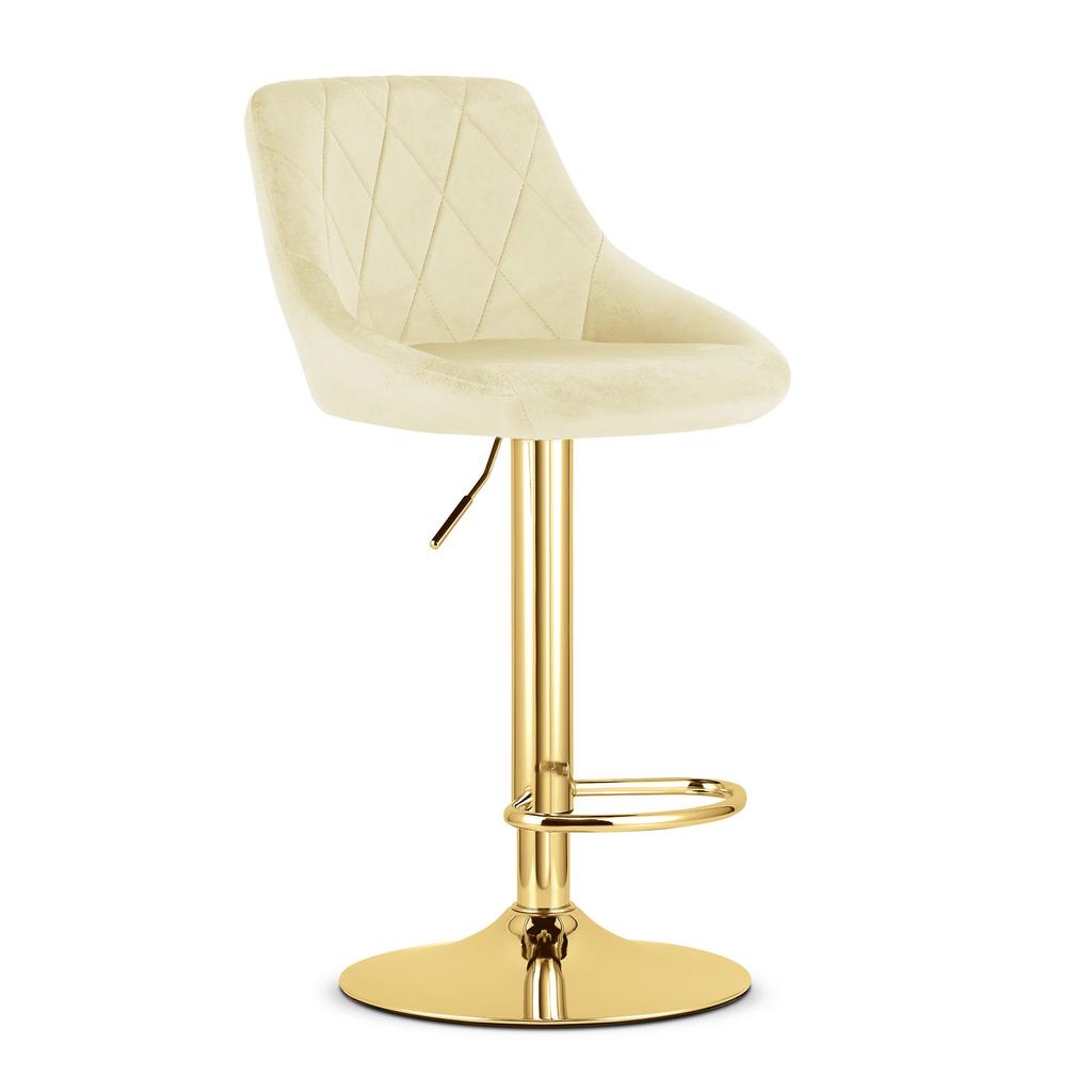 KAST Stool - Beige Velvet / Gold Base