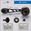 HEIGHTEN Reel Handle 80/90mm with 38mm Knob - Gold & Black (895)