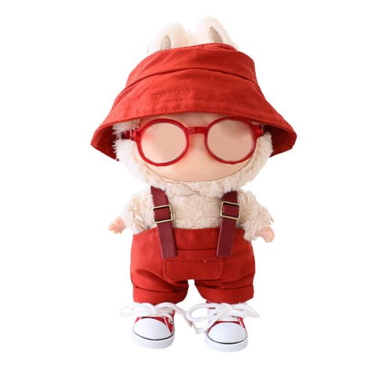 Doll Clothes Set for 15/17cm La Bubu Overalls Glasses Hats And Shoes Set Stylish Dolls Wardrobe Accessories