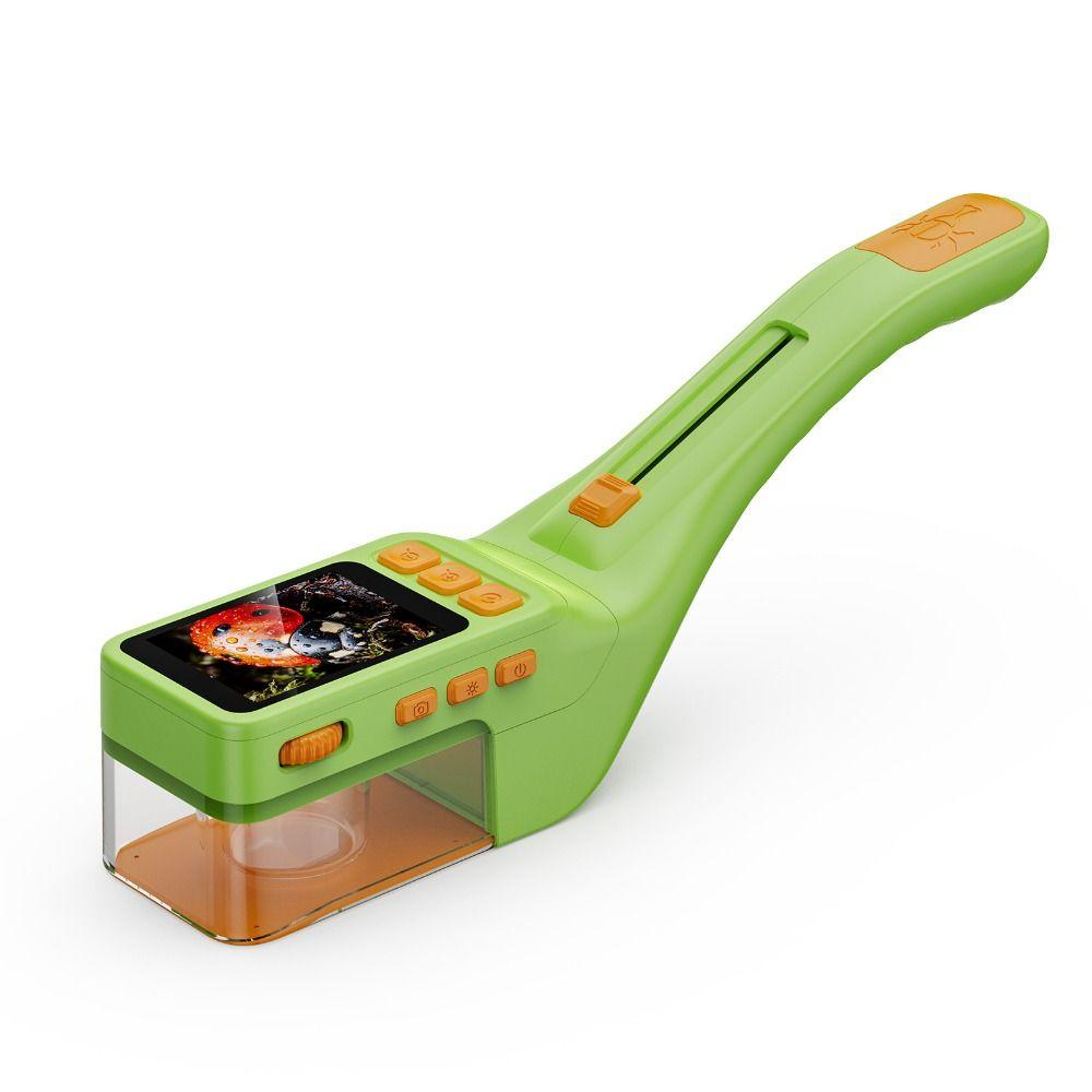 8 LED Fill Light Kids Microscope 2.4Inch Screen Pocket Microscope Electron Scope Insect Catching