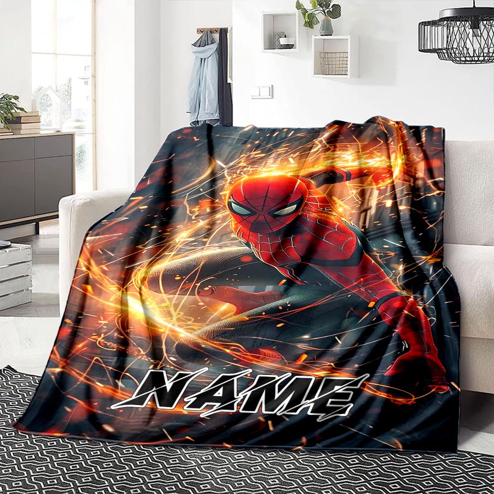Custom Name Spider-Man Comic Artwork blanket for Couch & Bed, Plush Cozy Fuzzy Blanket Super Soft & Warm Blankets for Fall and Winter. 09087