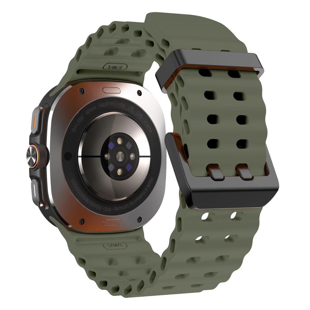Ocean Silicone Band for Samsung Galaxy Watch 7 Ultra 47mm NO Gaps Bracelet Breathable Sport Loop Strap for SAMSUNG Watchband