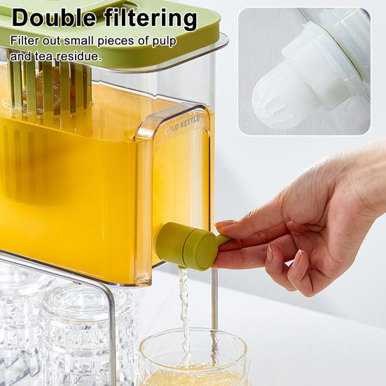 Drink Dispenser with Spigot Large Beverage Liquid Drink Container 4L Cold Water Pitcher