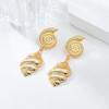 Fashion Ocean Style Conch Shell Starfish Earrings For Women Exaggerated Gold Silver Color Metal Earrings Party Vacation Jewelry