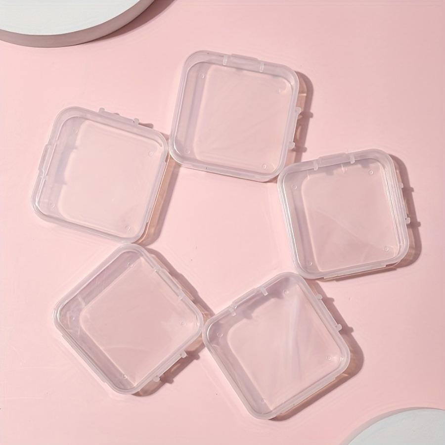 A Transparent Square Makeup Box with a Lid - a Dustproof, Lightweight, Travel-Friendly Cosmetic Storage Case