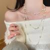 Baby's Breath Pearl Necklace: French Luxury, Minimalist Sweater Chain for Women