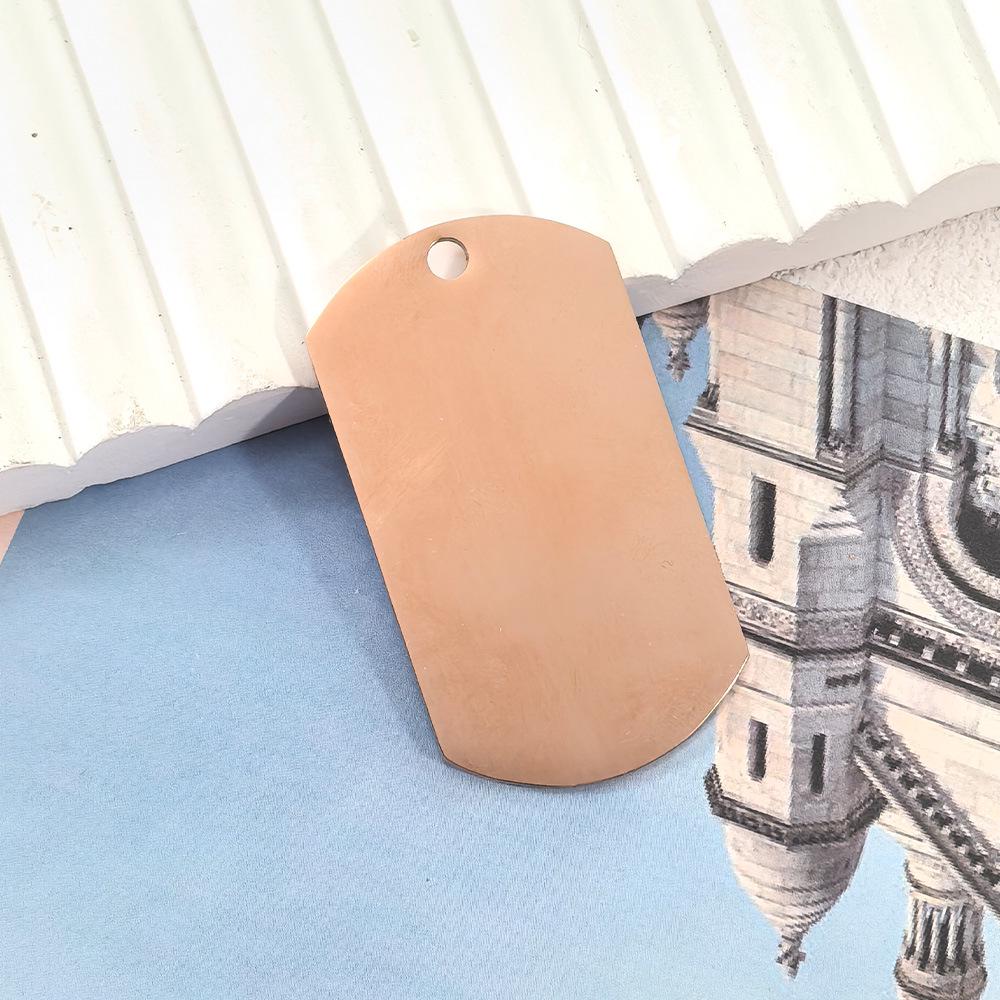 Mirror Polished Stainless Steel Engravable Military Dog Tag Pendant