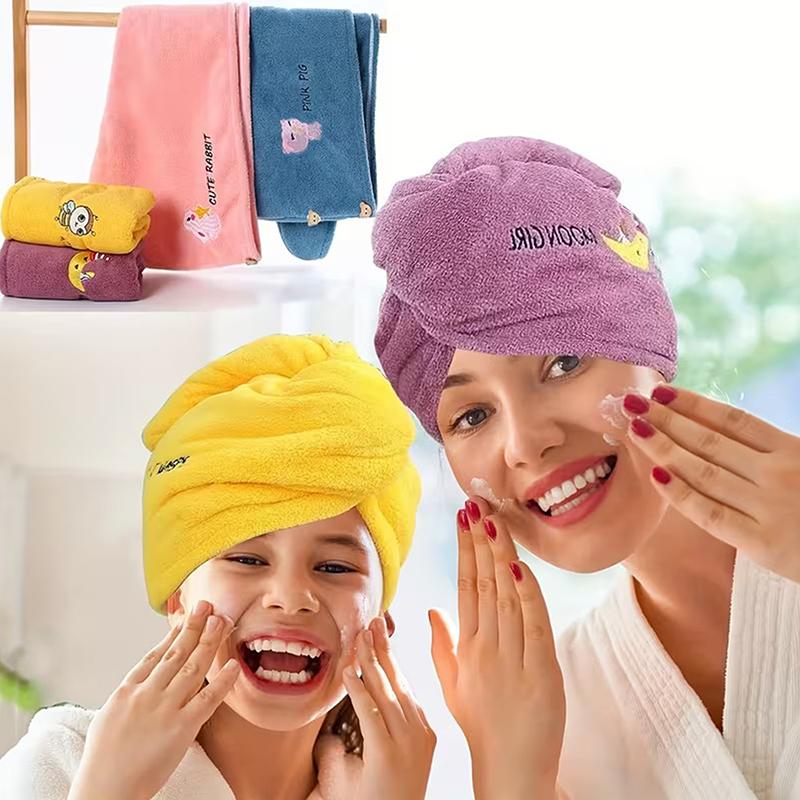 Quick-Dry Super Absorbent Coral Velvet Dry Hair Towel Cap Bath Cap With Button For Spa, Beauty, After Bathing And Hair Care
