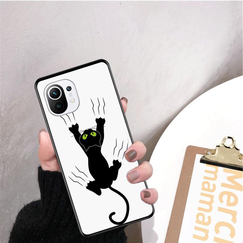 Black Cat Phone Case for Xiaomi 12 Mi 10T 11T 11 Pro 10 10T 11 Lite 10pro 11Ultra Poco X3 Pro Poco F3 M3