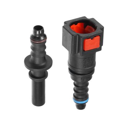 ABSOPRO Araç Yakıt Hattı Hortumu Hızlı Bağlantı Elemanı Kiti Düz 5/16" 7.89mm SAE'den 1/4" 6mm Hortuma Plastik, Kırmızı