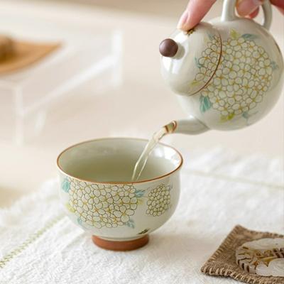 Gras und Asche Teetasse, Meistertasse, Gestickte Kugelblüten, Kung Fu Teeset, Hohe Schönheit Teeverkostungstasse, Haushaltskeramik