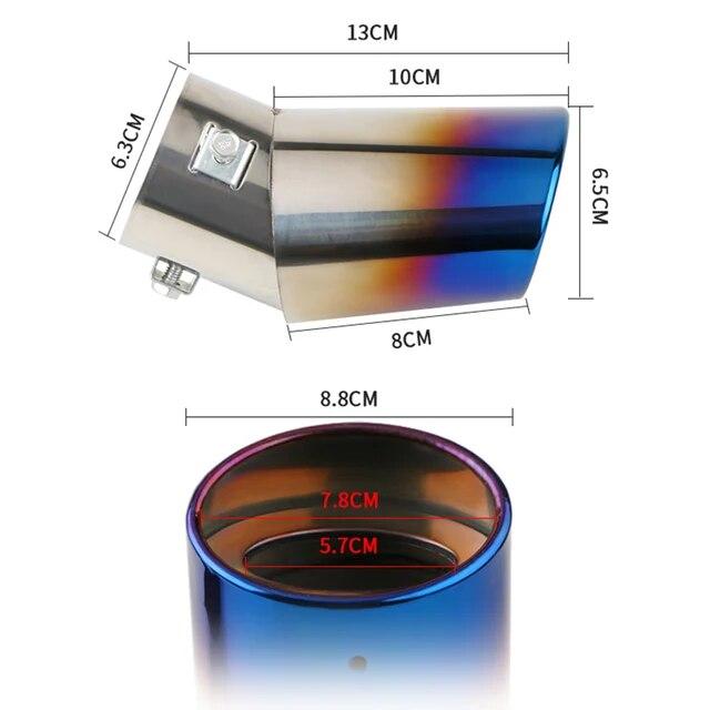 Car Exterior Parts Car Exhaust Muffler Tip Stainless Steel Round Pipe Silver Black Straight Bent Exhaust Tail Muffler Tip Pipe