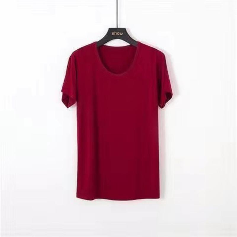 Mens Modal T-Shirt Short Sleeve Loose O-Neck Men T Shirt Bottom Large Size Undershirt Man T Shirt Solid Color for Male Tops Tees