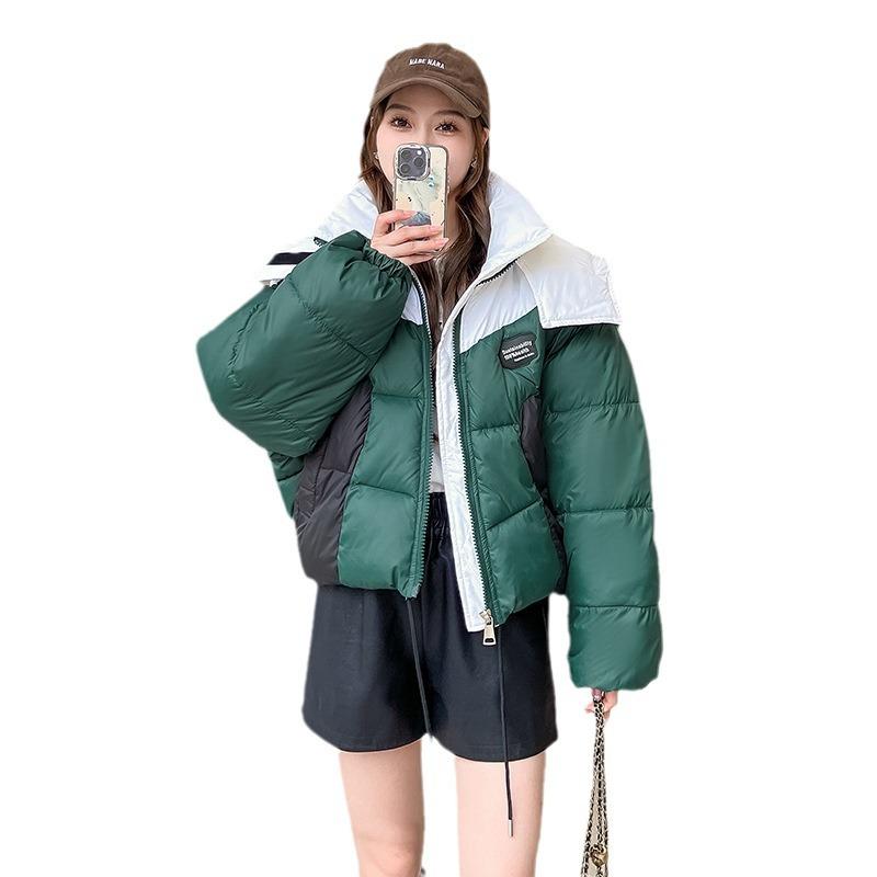 

Хлопковая куртка контрастного цвета, женская лоскутная куртка-хлебка, пушистая хлопковая куртка, женское пальто