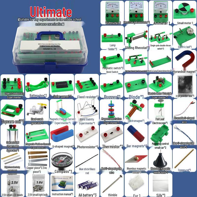 Complete Electricity & Electromagnetism Experiment Kit for Junior & High School Students 2368-10