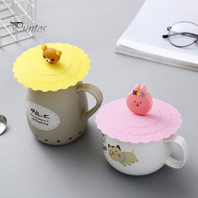 6Pcs Silicone Cup Lid Set Cute Animal Drink Covers Reusable Airtight Mug Cover for Hot/Cold Beverages Dustproof Leak-Proof Cup Sleeves