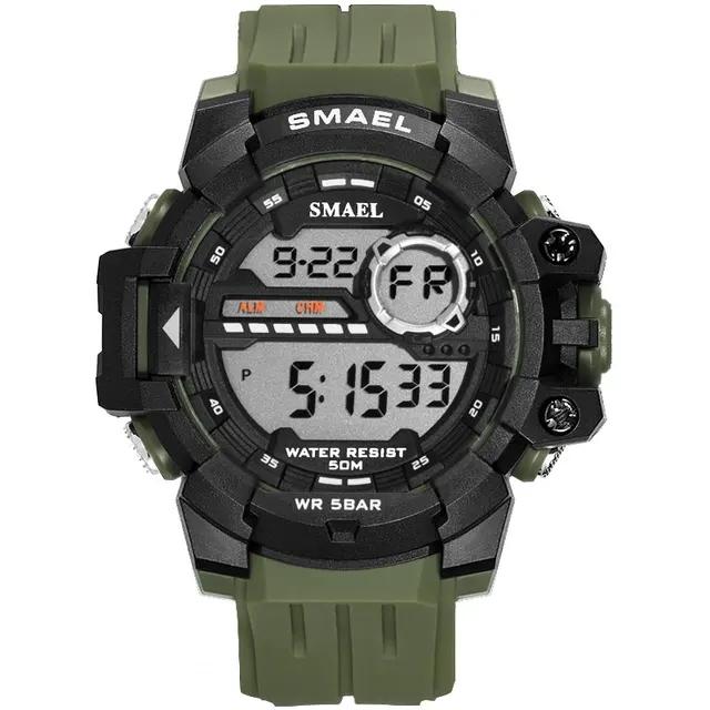 Smael 1712 Brand 12/24 Hour Clock Men LED Electronic Wristwatch Sports 50M Waterproof Digital Adjustable Band Watch for Relojes