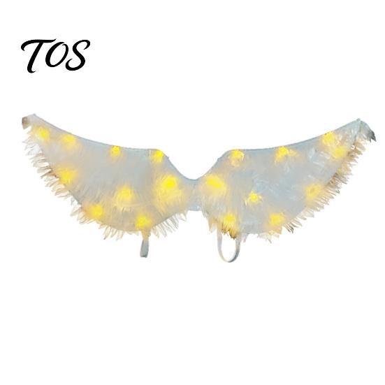 LED Costume Accessories Light-Up Angle Wing, Glowing Feather Wing for Kids Girls, Light Up Performance Wings Fairy Props Christmas Halloween Stage Led