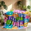 Custom Name Personalized Care Bears Print Blanket, Home Decor, Bedroom, Sofa, Camping, Couch, Gifts for Birthday Christmas