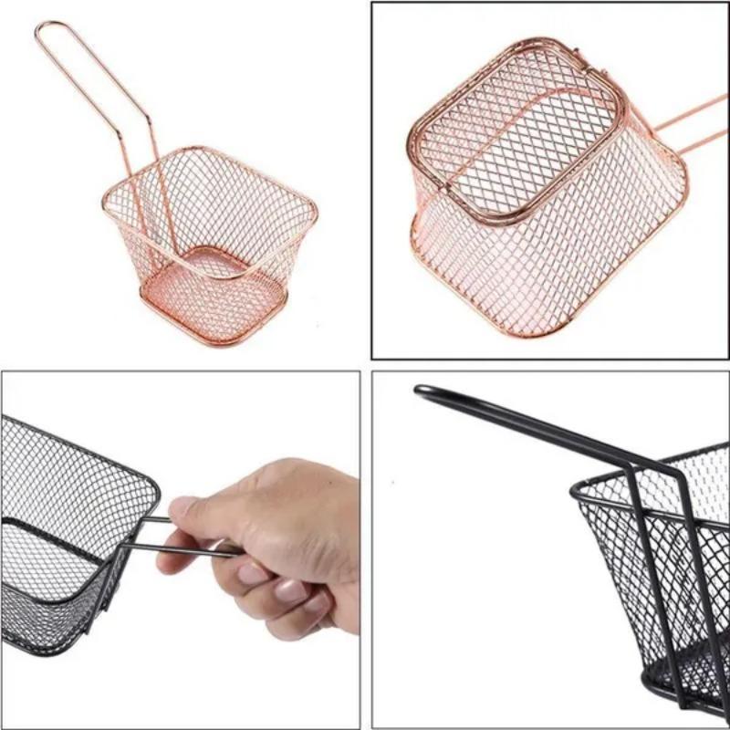 1PC Stainless Steel French Fries Basket Kitchen Fry Food Presentation Basket