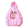 Just A Girl Who Loves Axolotls Print Kids Pink Hoodie Comfy Versatile Long Sleeve Streetwear Children Sweatshirt Baby Casual Top