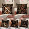 Vintage Medieval Unicorn Art Cushion Cover Pillowcase Short Plush Invisible Zipper Room Sofa Cushion Cover