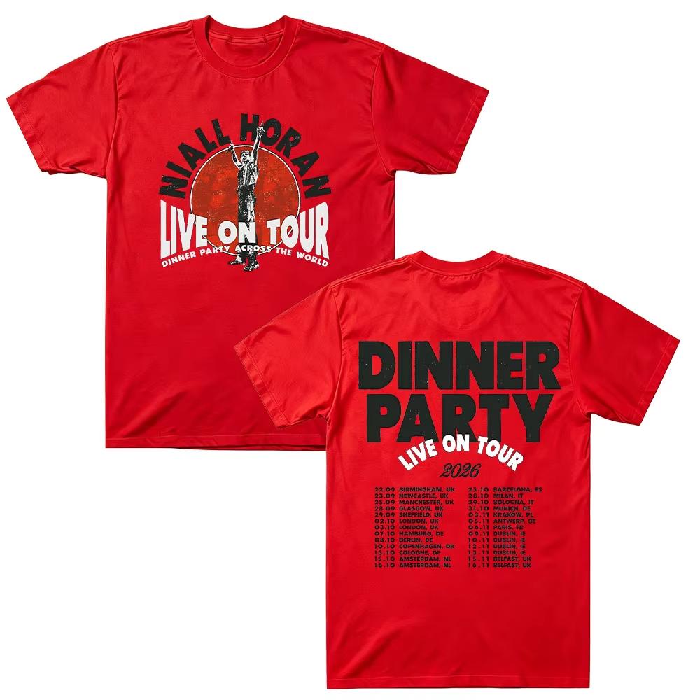 Unisex shirt Cotton Oversize Large Size Dinner Party Across The World Niall Horan Music Tour Dates Graphic Print T-Shirt Men Women Men Unisex,gift,Top