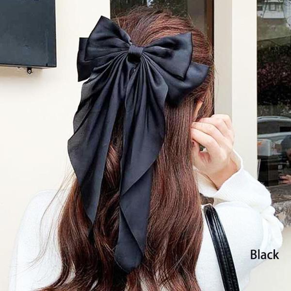 

Лента бант заколка для волос большая винтажный стиль заколка пружинная заколка аксессуар для волос головной убор аксессуар чёрный