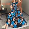 Off-Shoulder One-Neck Cotton Silk Dress Children's Summer Dress Bohemian Island Vacation Dress Travel Beach Dress
