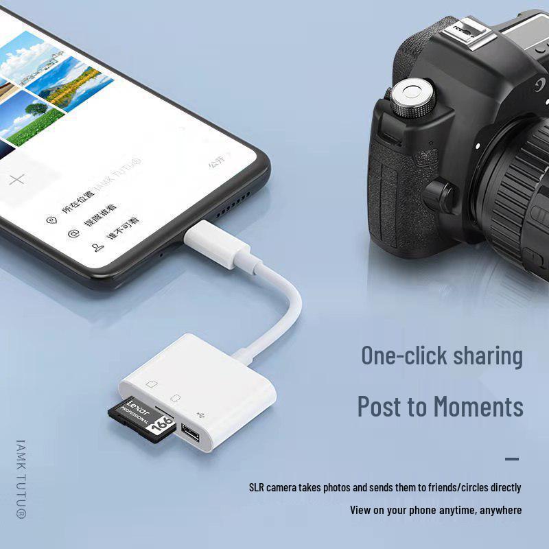 Universal Type-C OTG Card Reader: USB Flash, TF, SD for Phones & Computers