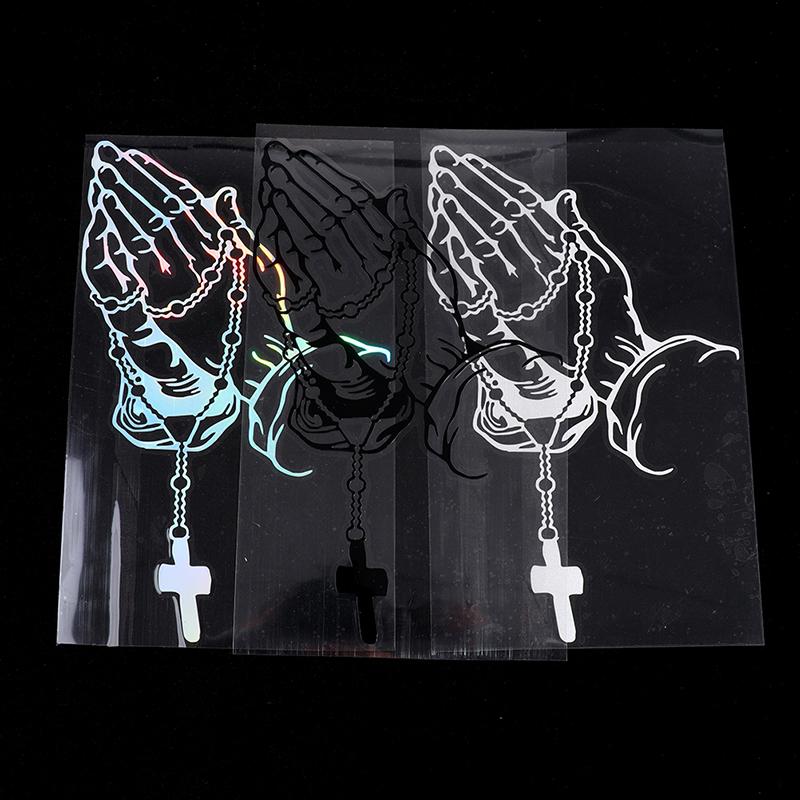 Pearl Rosary God Jesus Christ Crown Car Sticker Vinyl Truck Window Bumper Decal