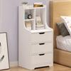 Bymaocar White Storage Nightstand w/ 3 Drawers Side Stand Multifunctional Bedside Cabinet Night Stand Furniture Easy Assembly