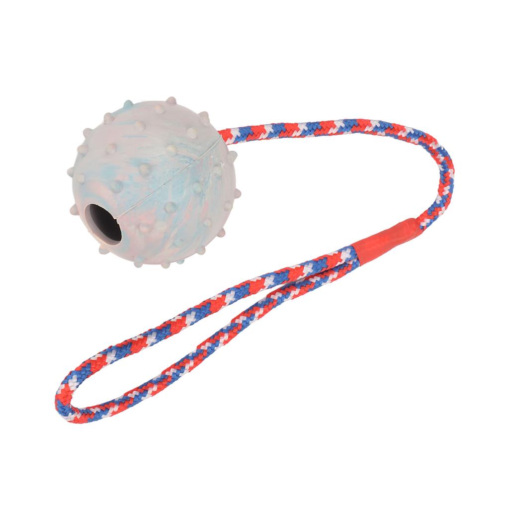 Rubber Dog Chewing Ball with Rope Puppy Teething Training Ball Toy for Medium Small Dogs