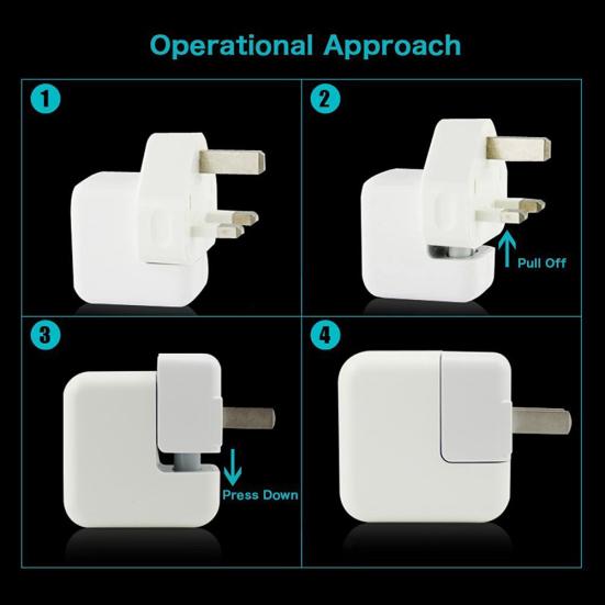 US/UK/EU/AU Plug Wall Charger Power Converter Adapter for iPad MacBook Magsafe