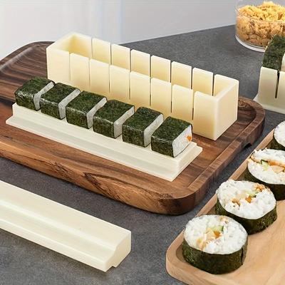 Sushi-Maker-Set, Kunststoffformen-Set, runde, quadratische und herzförmige Sushi-Rollen-Werkzeuge, Kuchenrollenform, DIY-Küchenwerkzeuge