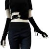 Cool Black Sun-protective Sleeve Half-fingered Anime Gloves  Cosplay Clothing Accessories