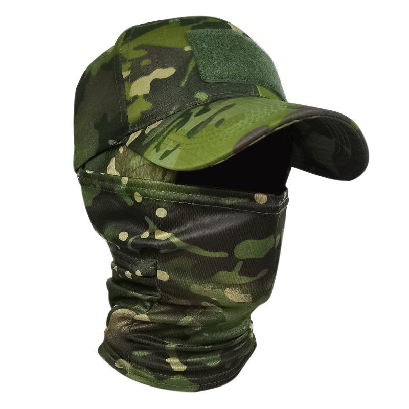 Grenzüberschreitende Camouflage-Baseballkappe mit Maske für Outdoor, Jagd, Angeln, Sonnenschutz und taktischen Einsatz