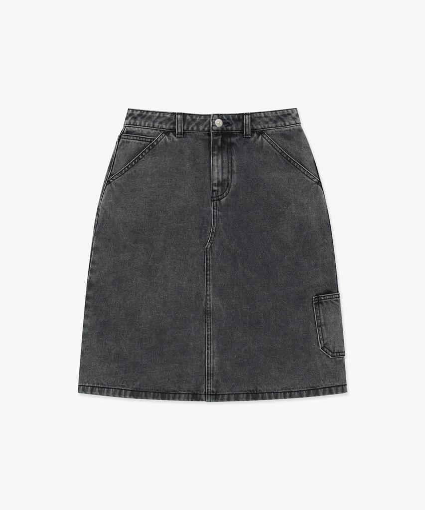 Lmc Wm Cntrst Denim Midi Skirt Gray