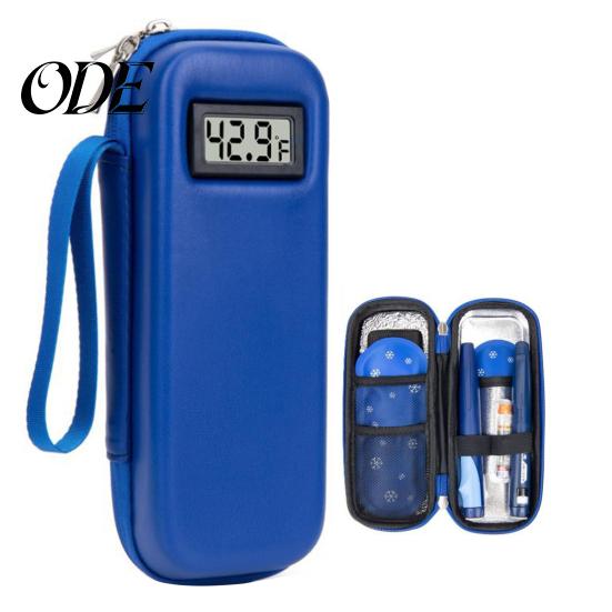 Reusable Ice Pack Insulin Cooler Refrigerator with Digital Temperature Display, Portable 2 Long-Lasting Packs for Travel Case With Monitor 8-12 Hours