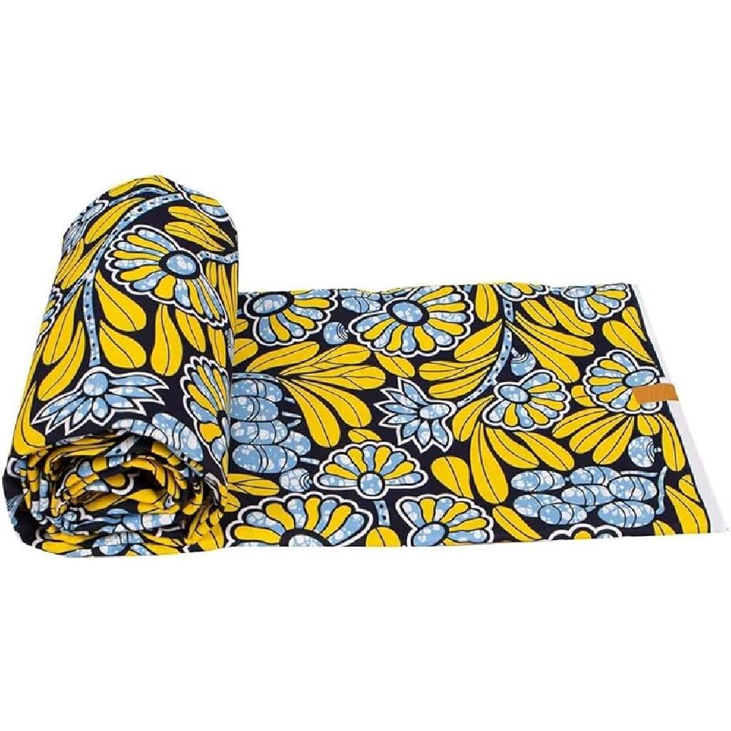 African Print Polyester Fabric Ankara Wax Tissu DIY Party Dress Sewing Material by 6 Yards