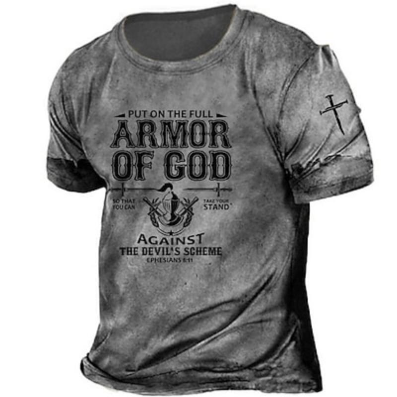 Men's Templar Hybrid Graphics Print T-shirt Short Sleeve T-shirt 3D Printing Shirt Retro Sports Designer Outdoor Street Daily Summer Clothing