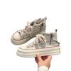 High-top Canvas Shoes Women's Spring and Autumn Thick Baseplate Shoes 2025 New Students Niche Versatile Chic Shoes Casual Shoes