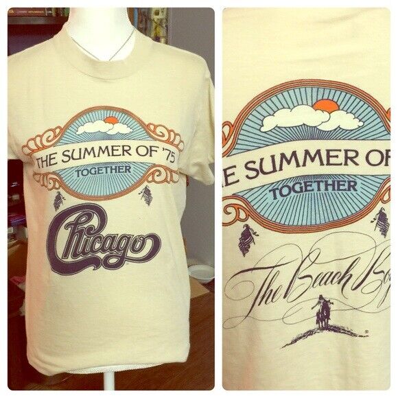 

1975 Chicago / Beach Boys Tour Short Sleeve Cotton Unisex S-5XL VM6468 Unisex T-Shirt XXXXL