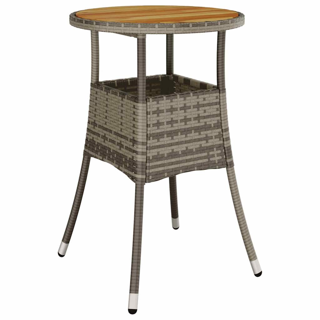 Garden Dining Set 3 pcs Grey Poly Rattan