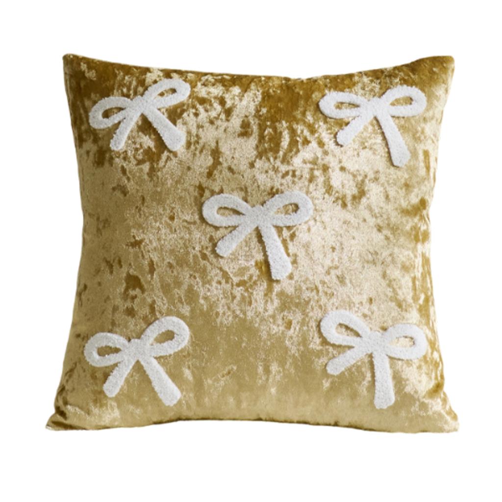 Velvet Bow-Tie Cushion Cover, Suitable For Bedroom, Living Room, Sofa, And Home Decor. Comfortable 17.72-Inch Cushion Cover.