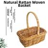 Handwoven Weaving Flower Basket with Handle Vegetable Fruit Flowers Holder  Living Room Decoration