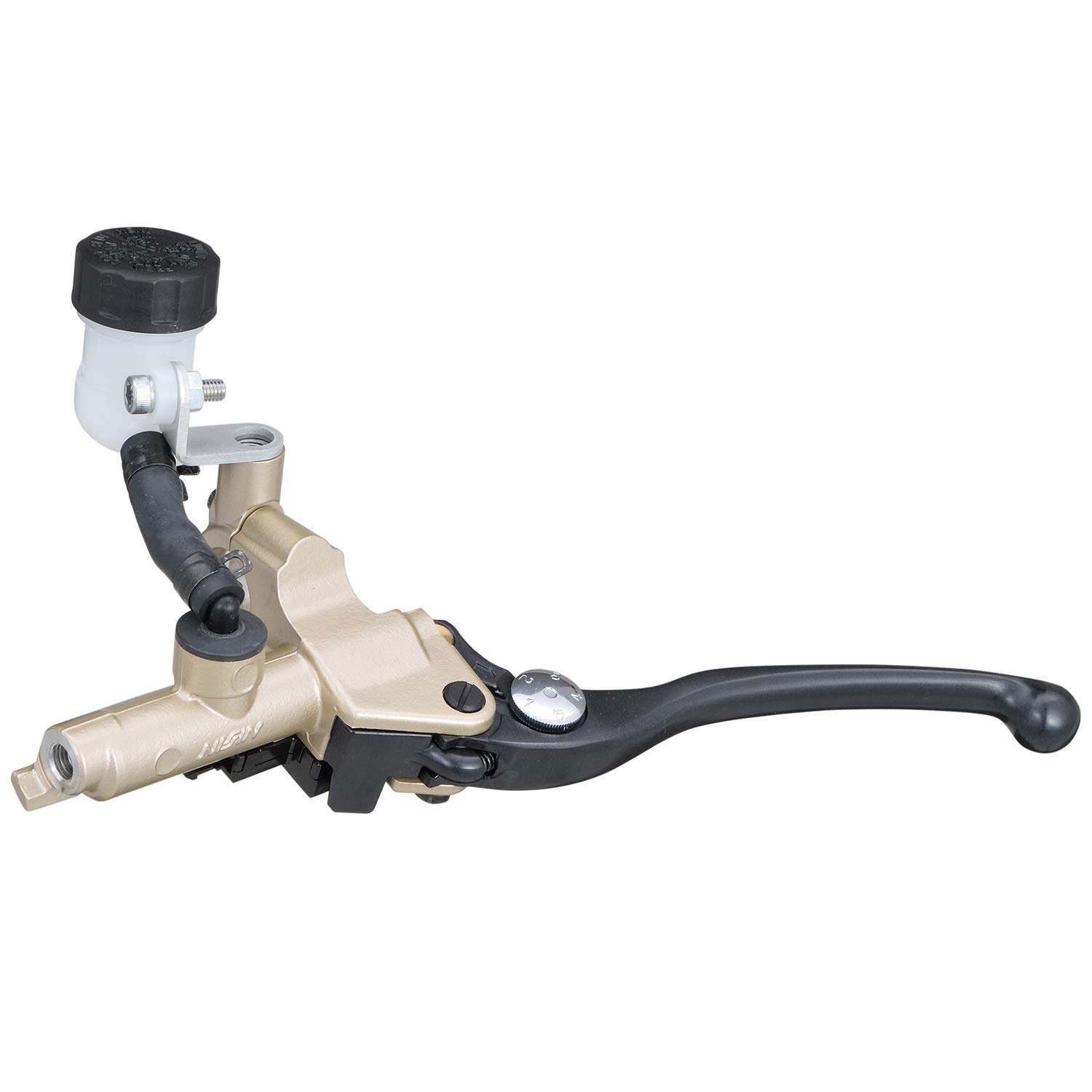 

Daytona NISSIN Motorcycle Clutch Master Cylinder Horizontal inch Gold Lever 61754 5/8 Body/Black