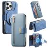 2 in 1 Detachable Cards Solt Zipper Wallet Leather Case For iPhone 16 Pro Max 15 Plus 14 13 12 11 RFID Purse Pocket Flip Cover