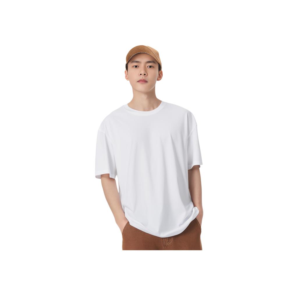 Under Armour Camiseta de Manga Corta Oversized de Peso Pesado Ua para Hombre, Tops de Color Sólido con Cuello Redondo, Blanco 1384037-100