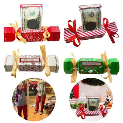 1/2/4Pcs Weihnachten Überraschung Geld Pull Beutel DIY Rechteck Weihnachten Pull Out Papier Box